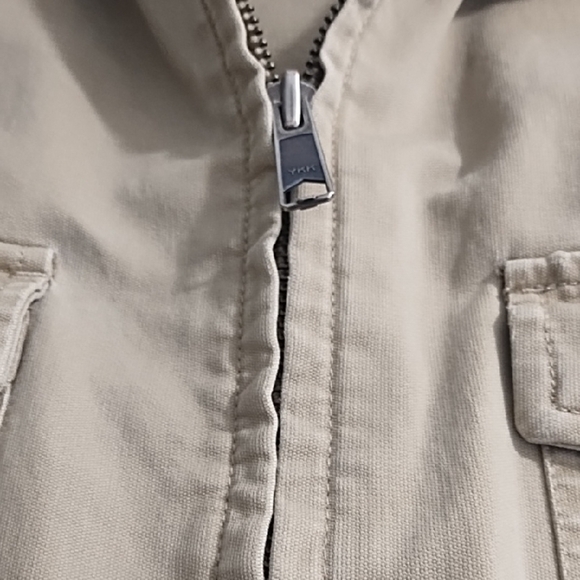 GAP Tan Cotton Canvas Utility Jacket Classic Collar Zip Front - Picture 12 of 16